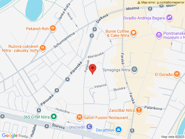 Google map: Piaristická 2, Nitra